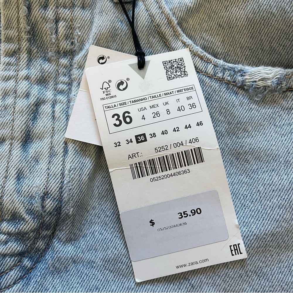 Zara Distressed High Rise Shorts - Picture 5 of 11